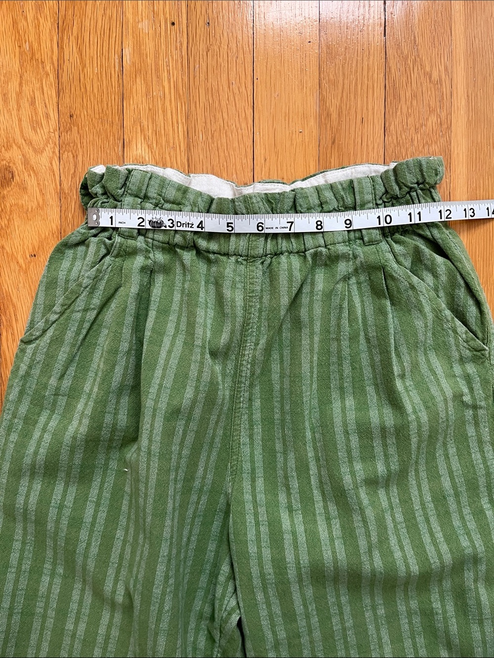 Ace & Jig Hughes Pants in Palm Green Stripe Size XS Pull on 100% Cotton Pant - Picture 6 of 13